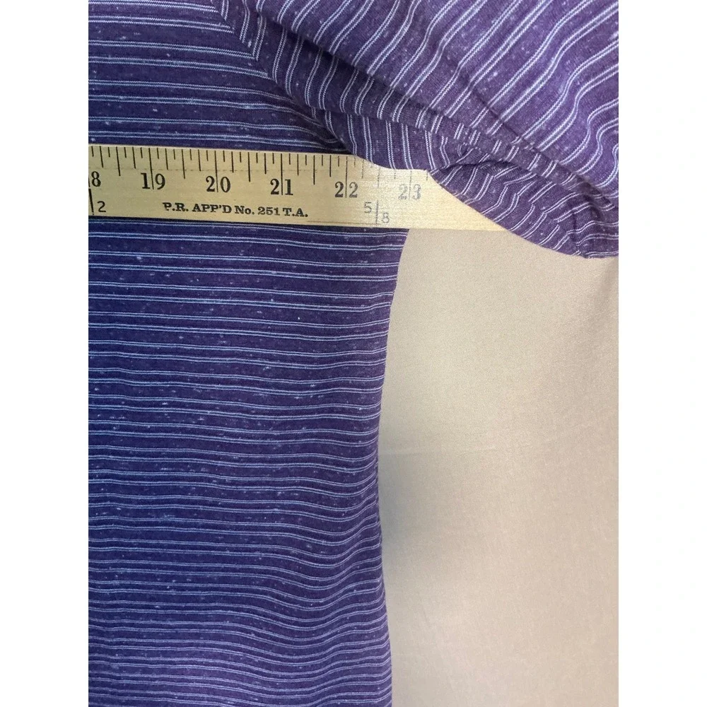 Croft & Barrow Striped Tee Women XXL Purple Excellent Long Sleeve Crew Neck